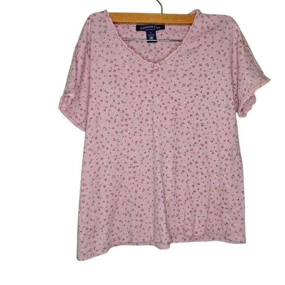 Charter Club Ditsy Floral V-Neck Tee - Picture 1 of 4